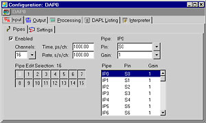 DAPstudio input pipes configuration