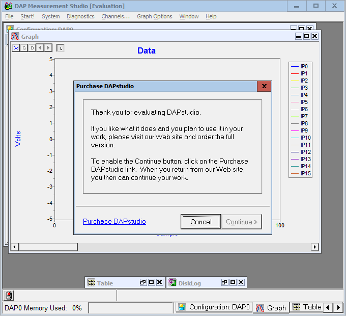 DAPstudio purchase dialog