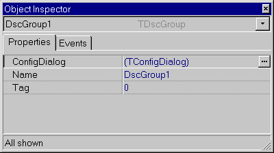 The TDscGroup object from the Delphi 7 development environment