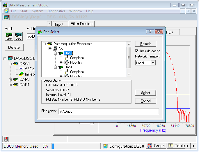 DAPcell DAP select sample screenshot